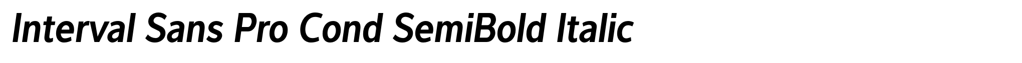 Interval Sans Pro Cond SemiBold Italic image